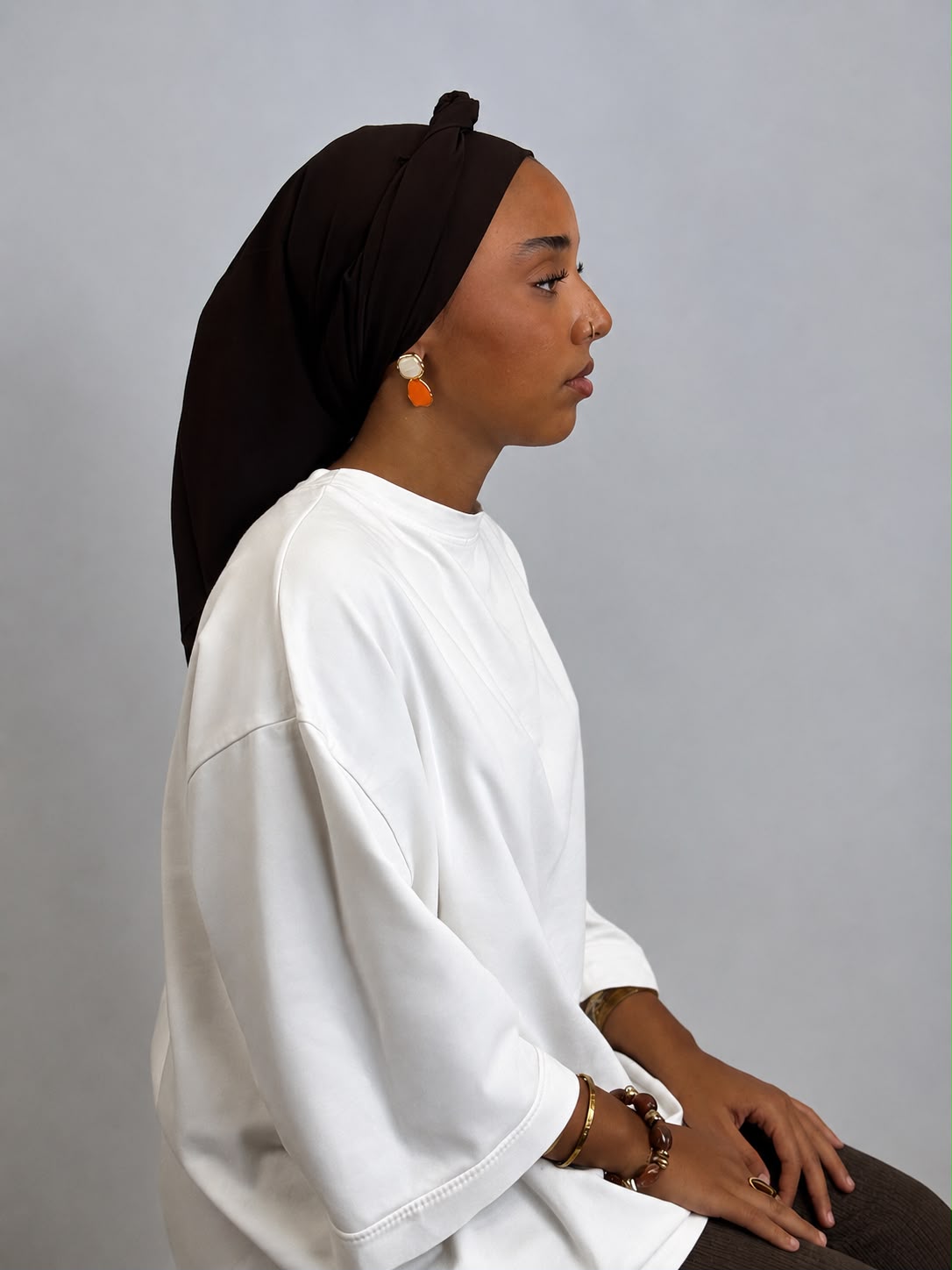 Carré de soie de Médine Shamsini, coloris Marron